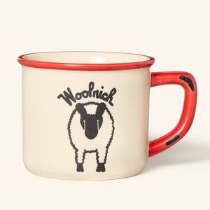 Woolrich x Target LIMITED EDITION Sheep Ceramic Coffee Mug Cream/Red. New!